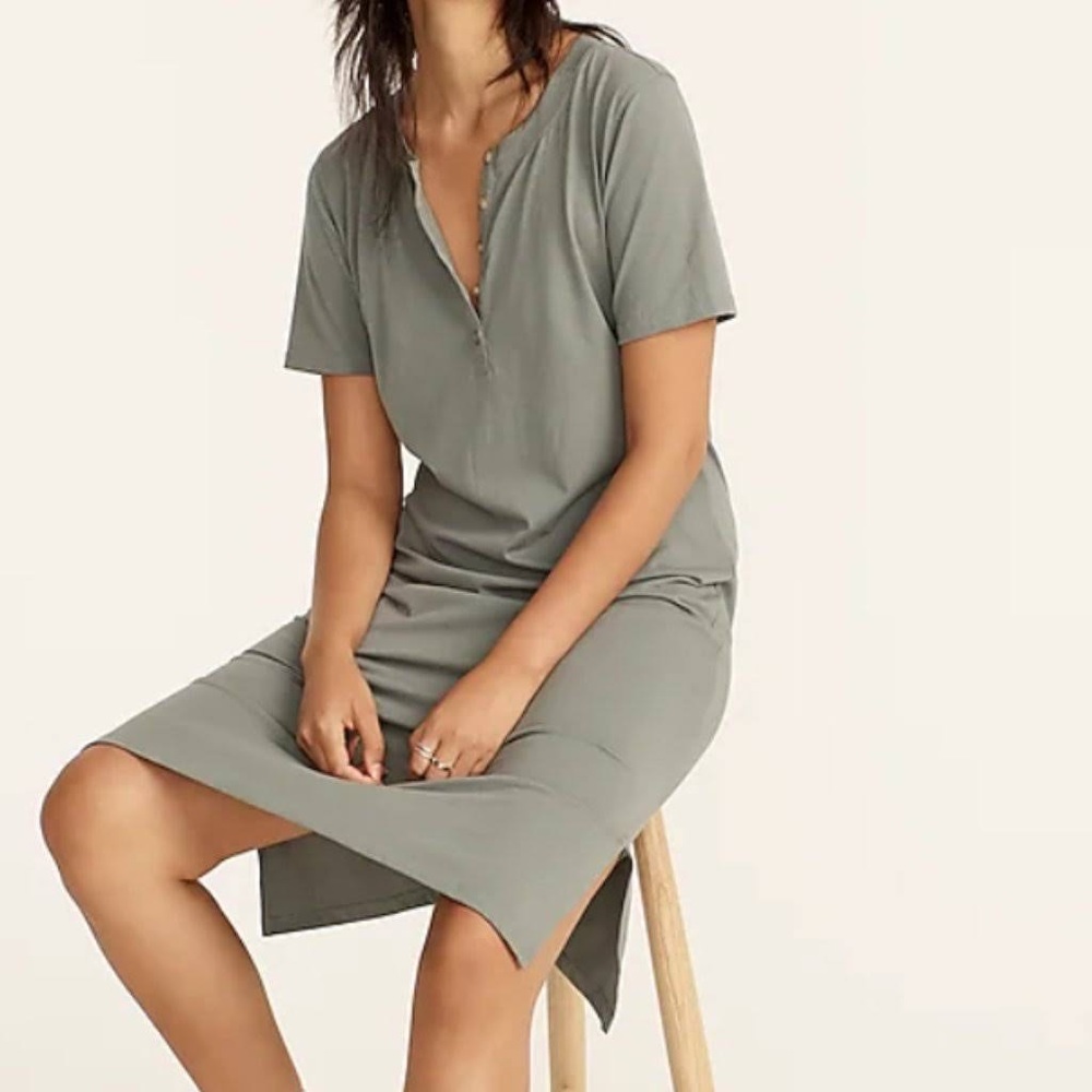 NWT J Crew Midi henley knit T-shirt dress, Small